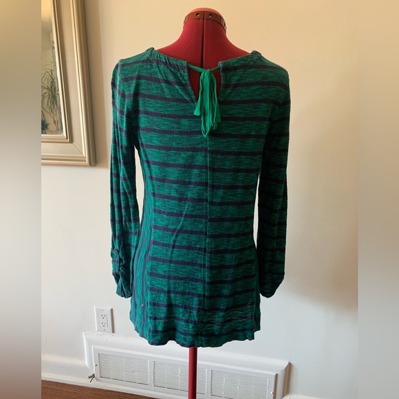 ANTHROPOLOGIE STRIPED TIE BACK SHIRT - Picture 3 of 8